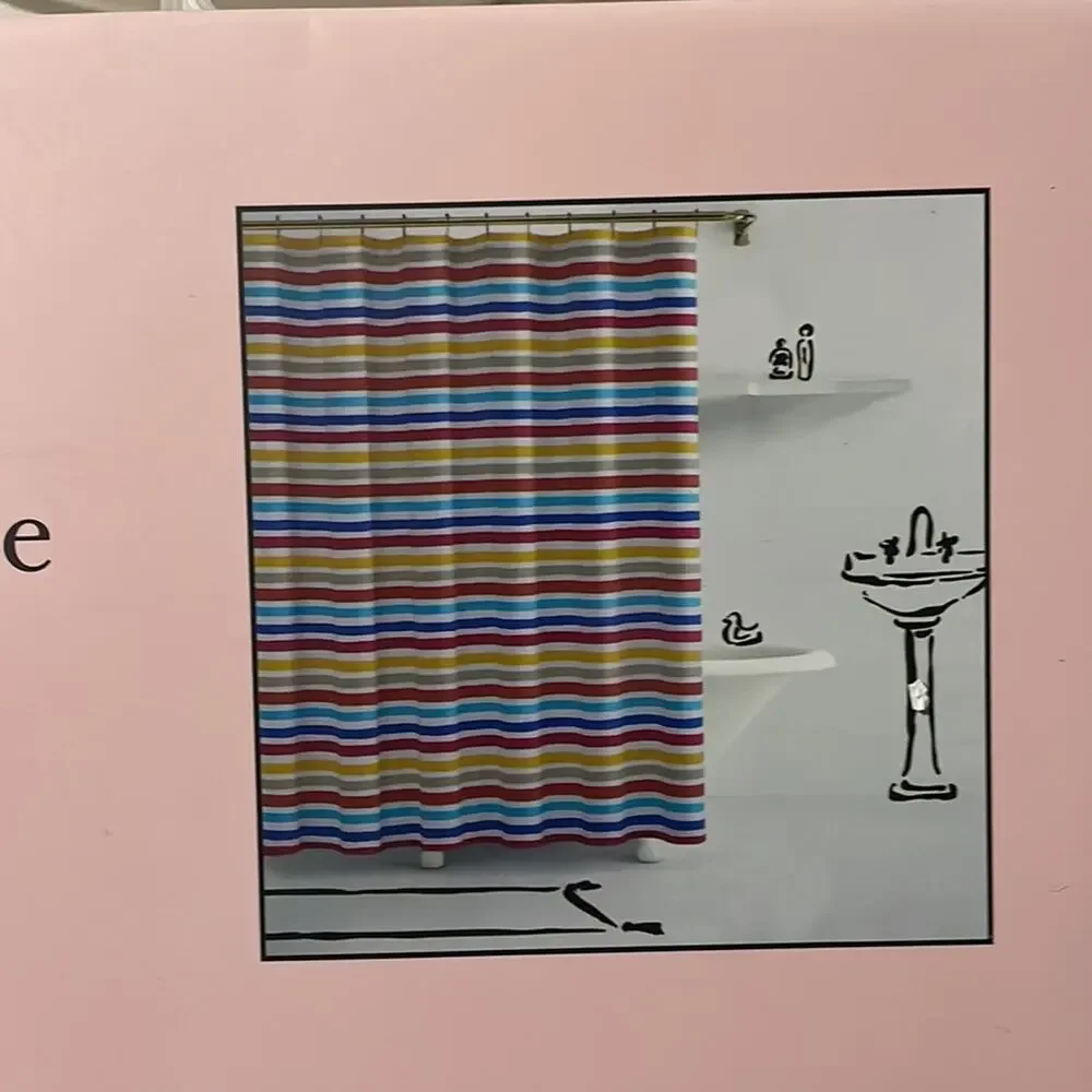 Kate Spade 72”x72” shower curtain painted stripe cotton polyester blend NWT